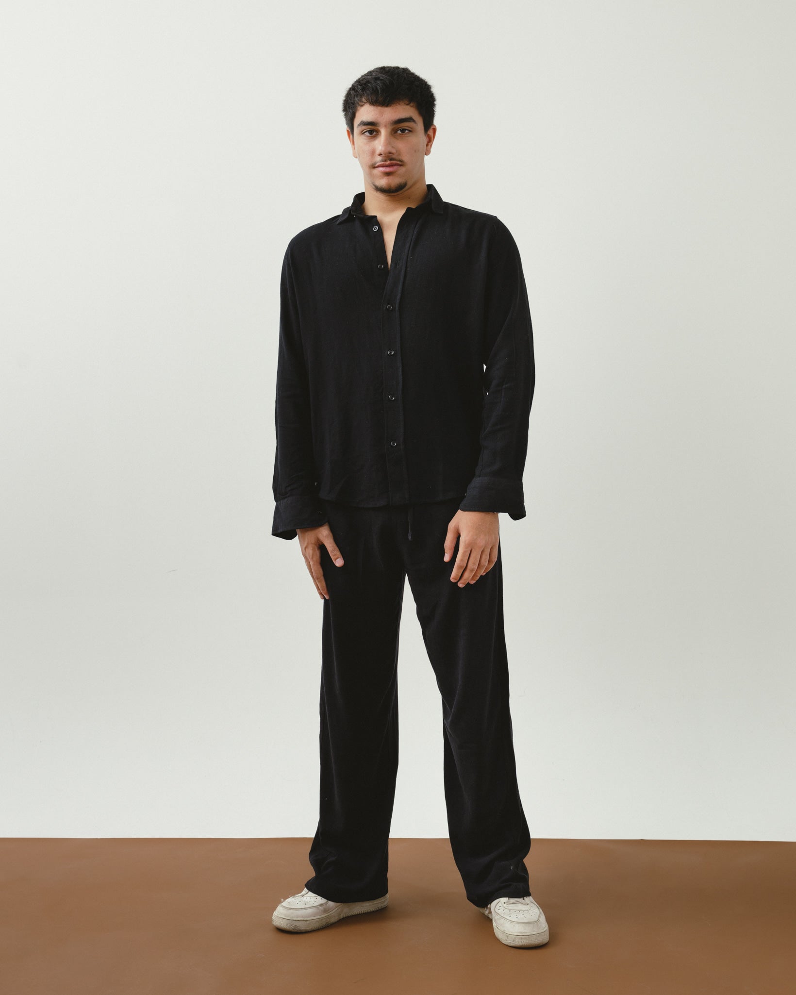 Black Linen Viscose Pants Chocka