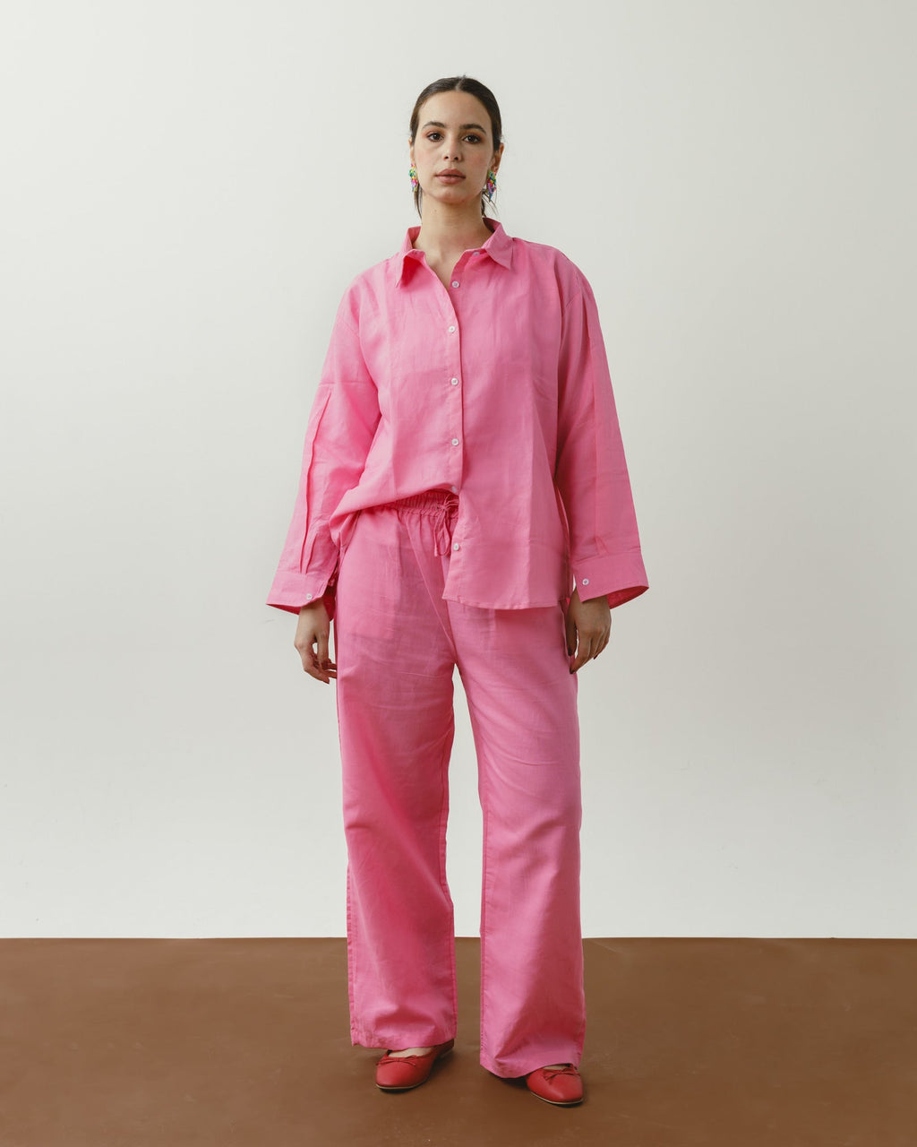 Bubble Gum Linen Shirt Chocka