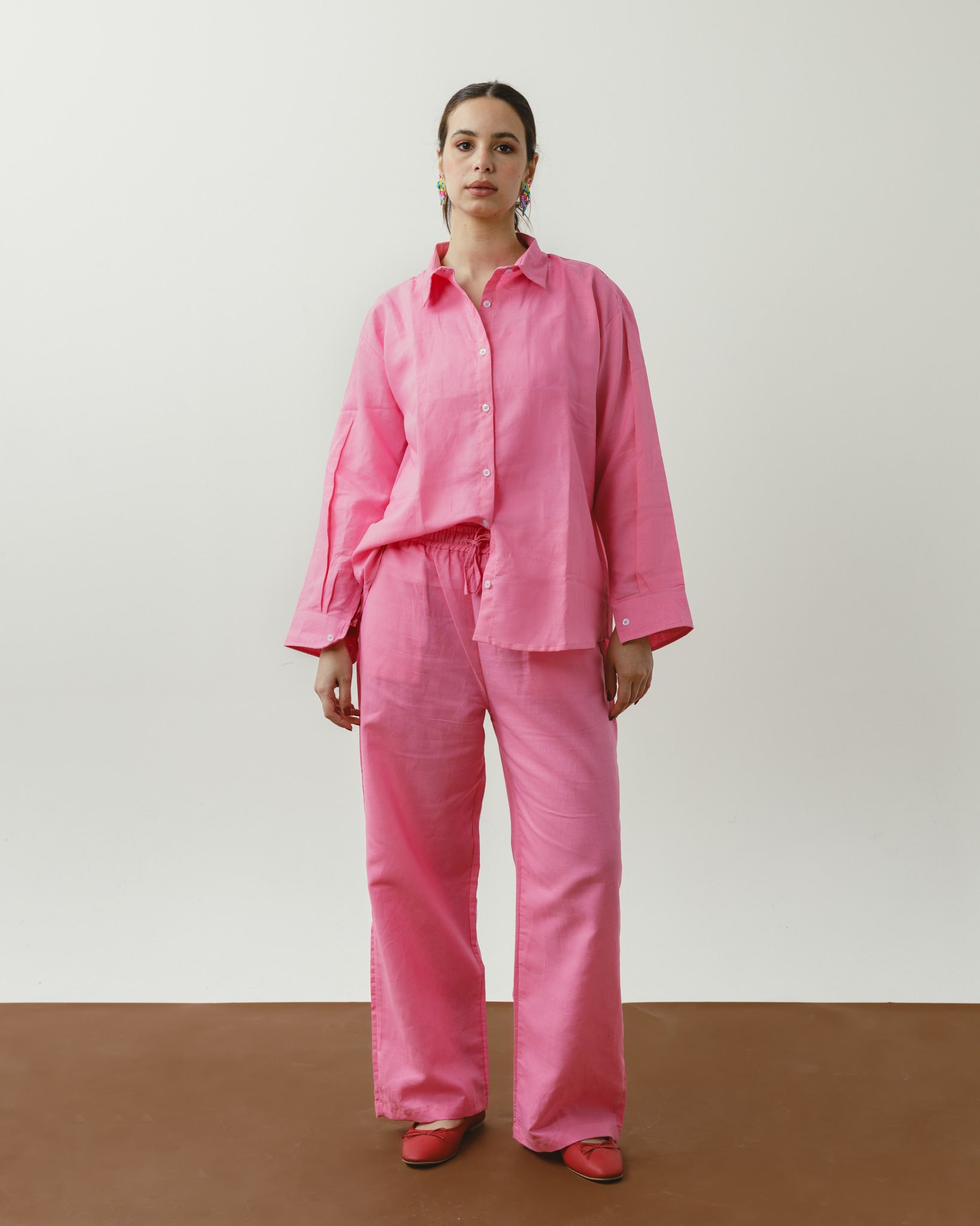 Bubble Gum Linen Shirt Chocka