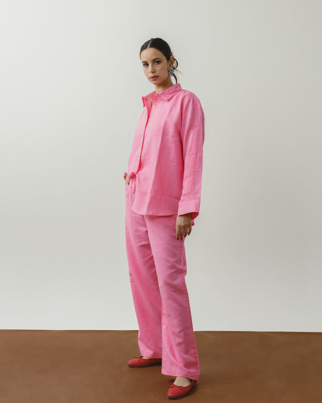 Bubble Gum Linen Shirt Chocka