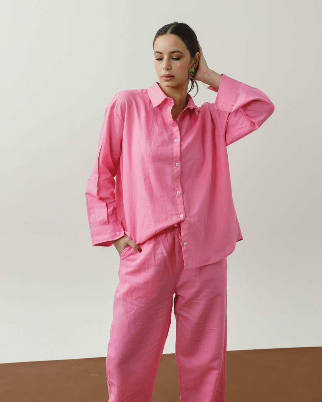Bubble Gum Linen Shirt Chocka