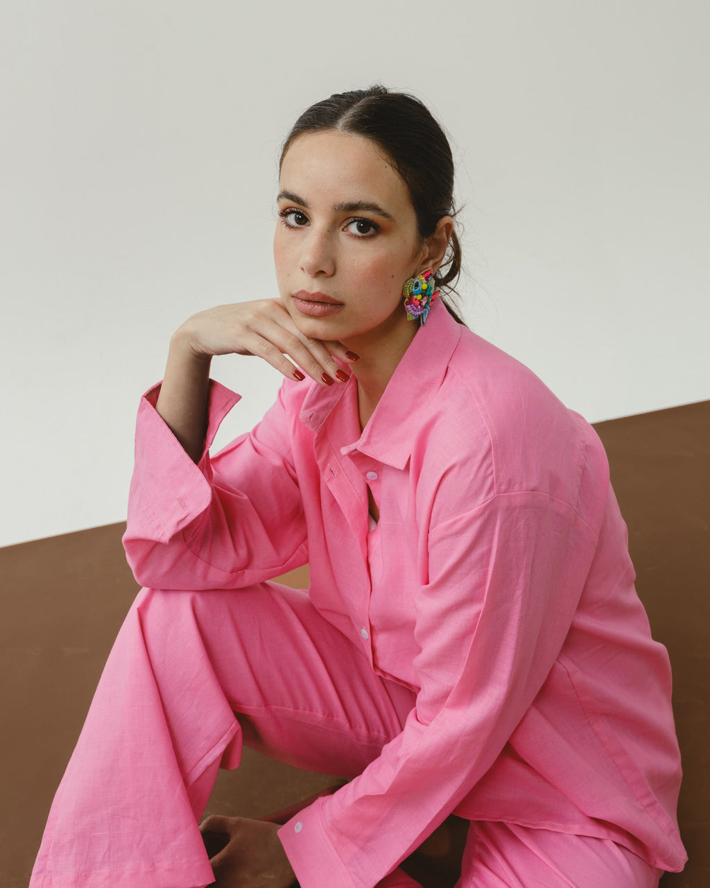 Bubble Gum Linen Shirt Chocka