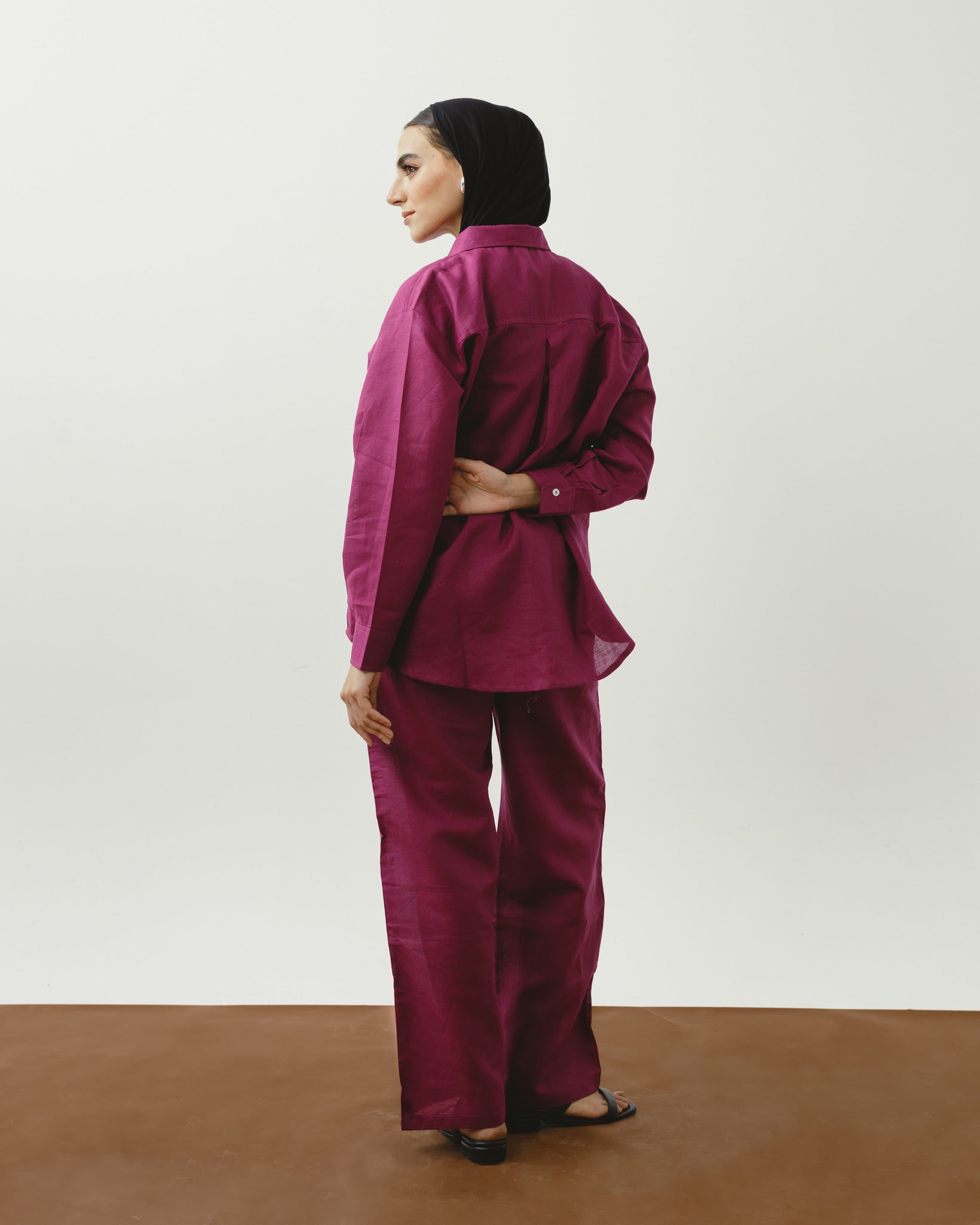 Burgundy Linen Pants Chocka