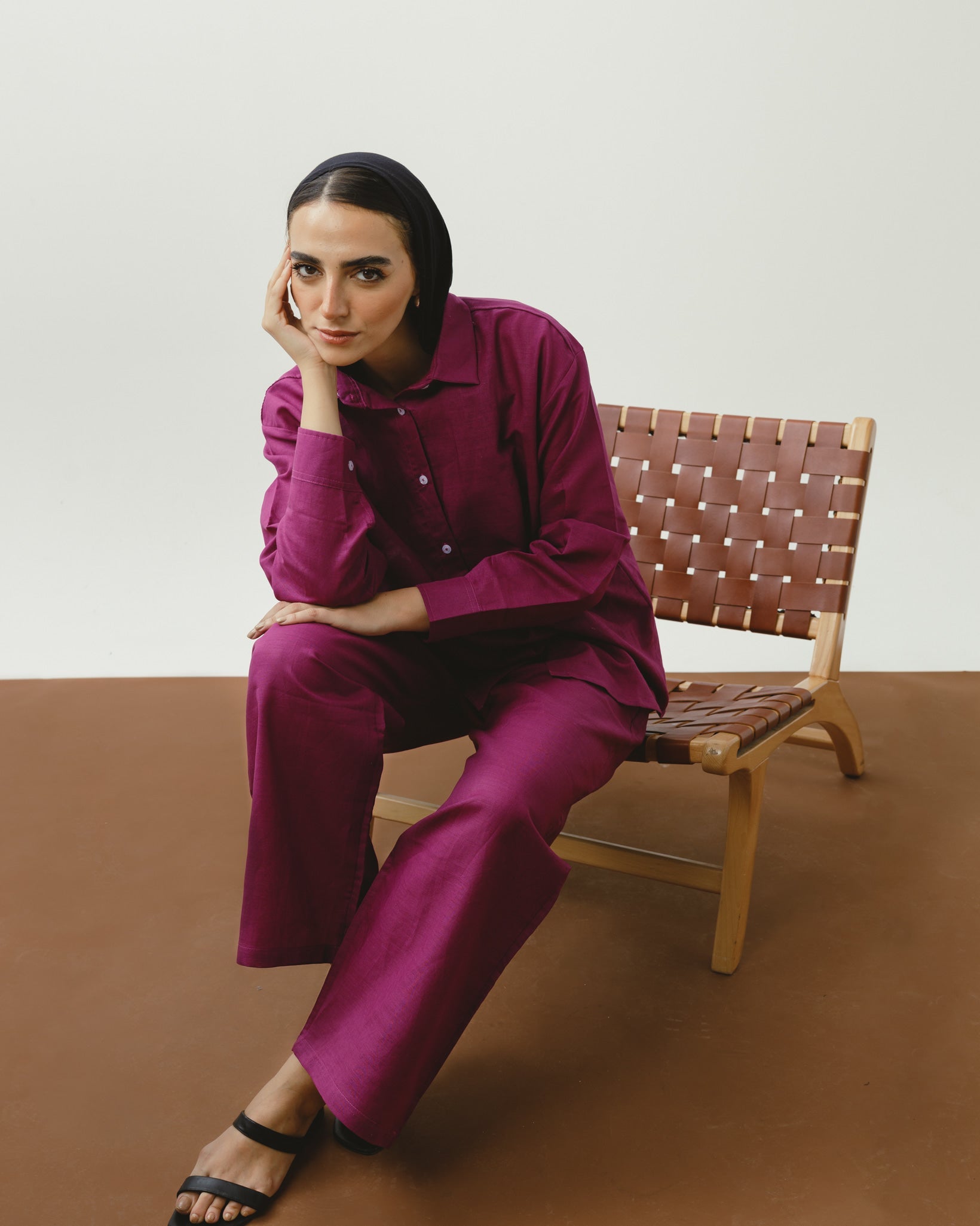 Burgundy Linen Pants Chocka