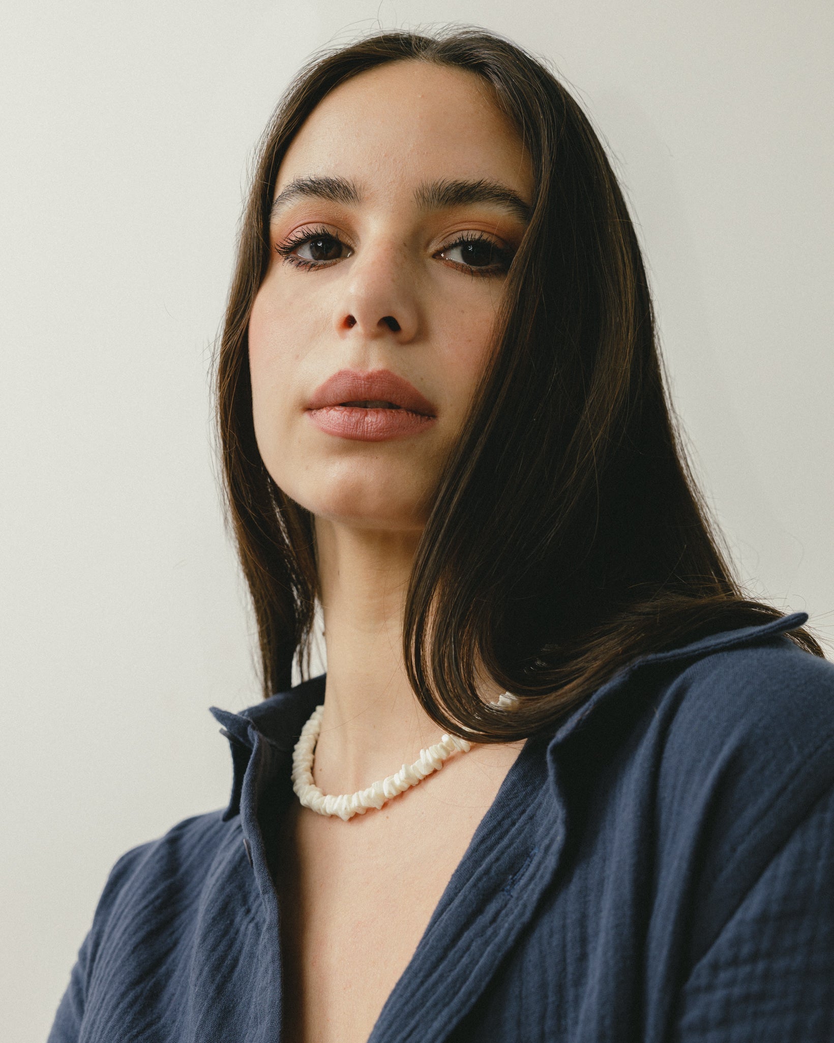 Indigo Blue Crinkle Shirt Chocka