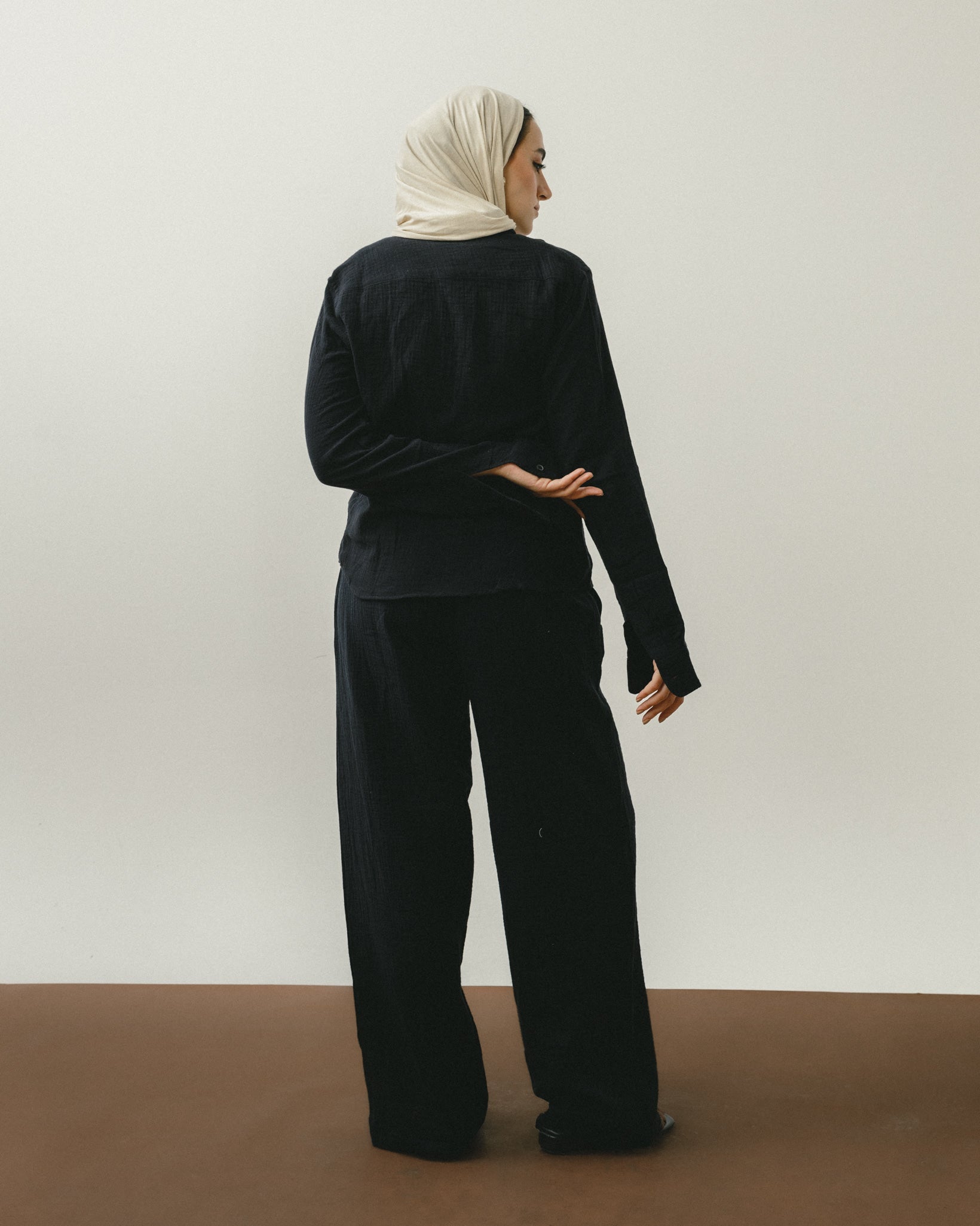 Black Crinkle Pants Chocka