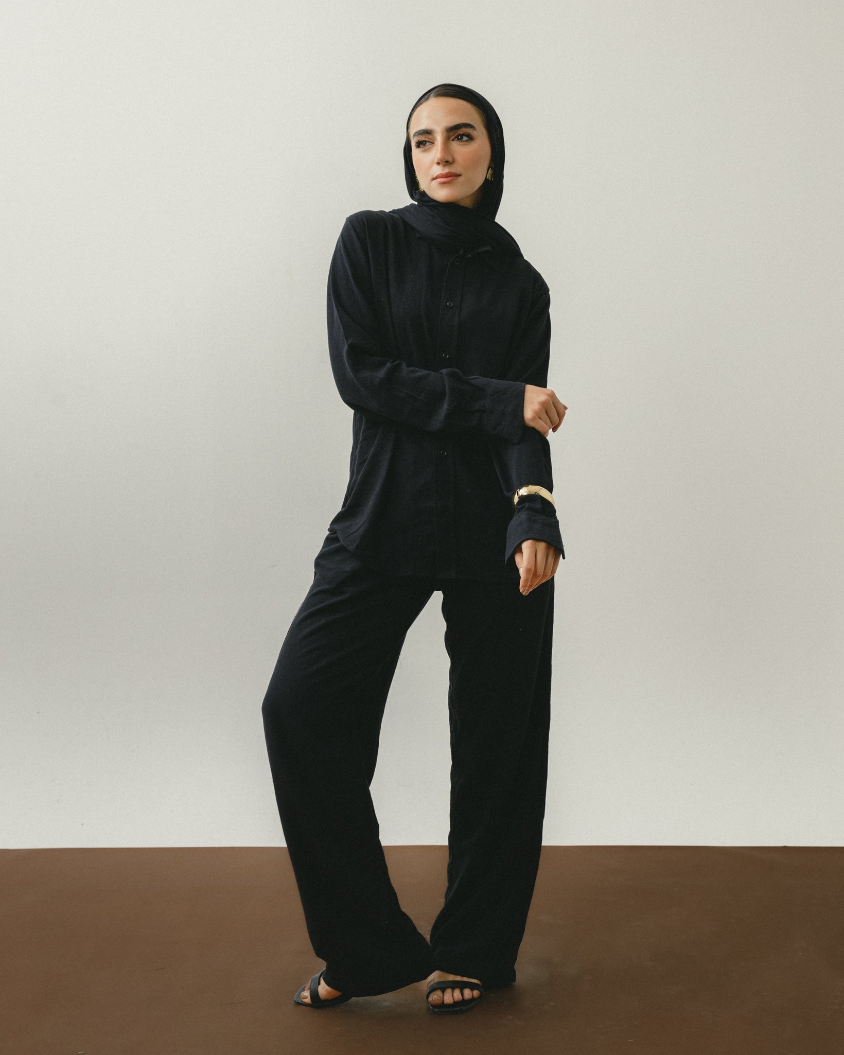 Black Linen Viscose Pants Chocka