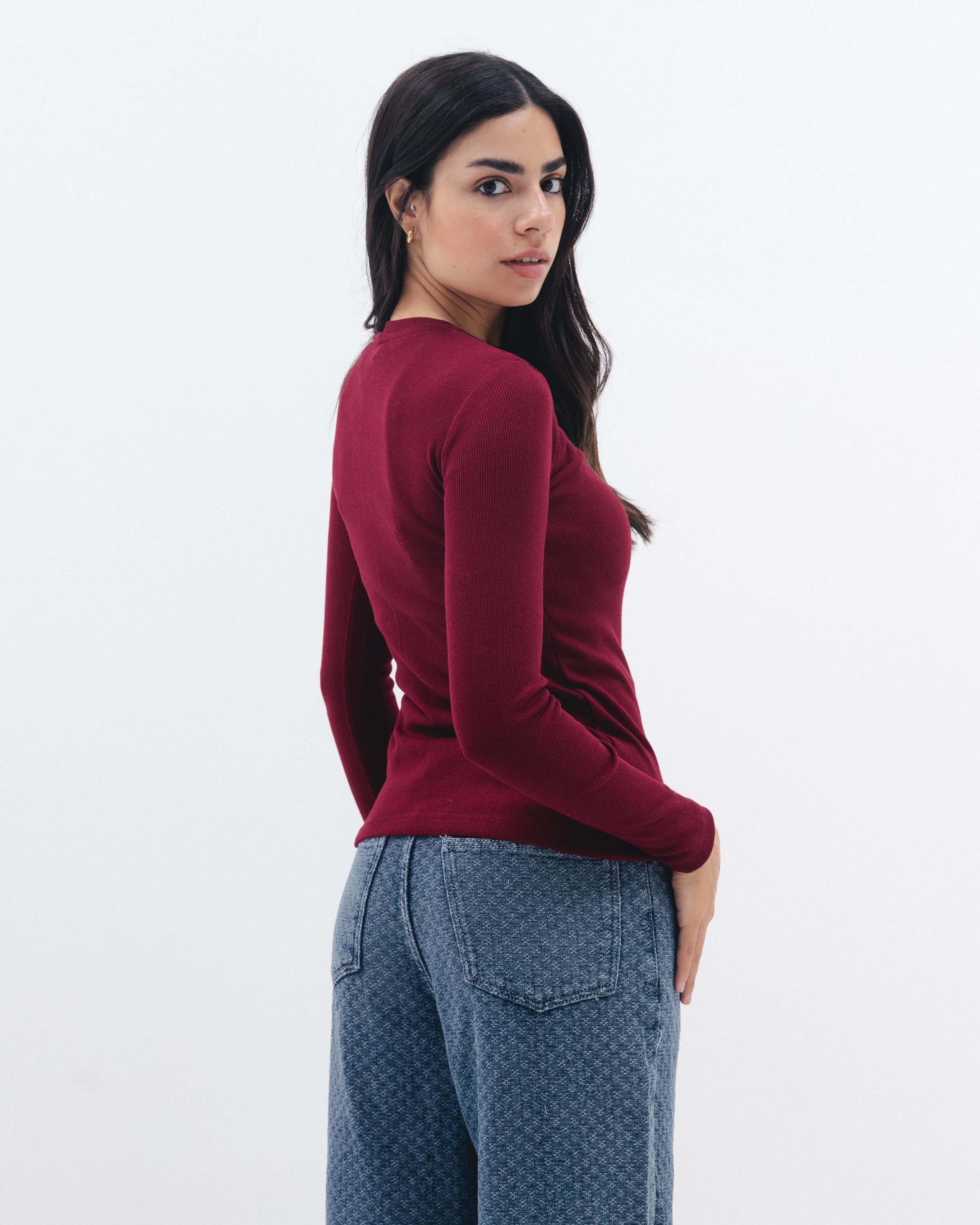 Ruby Ribbed Long Sleeve Chocka