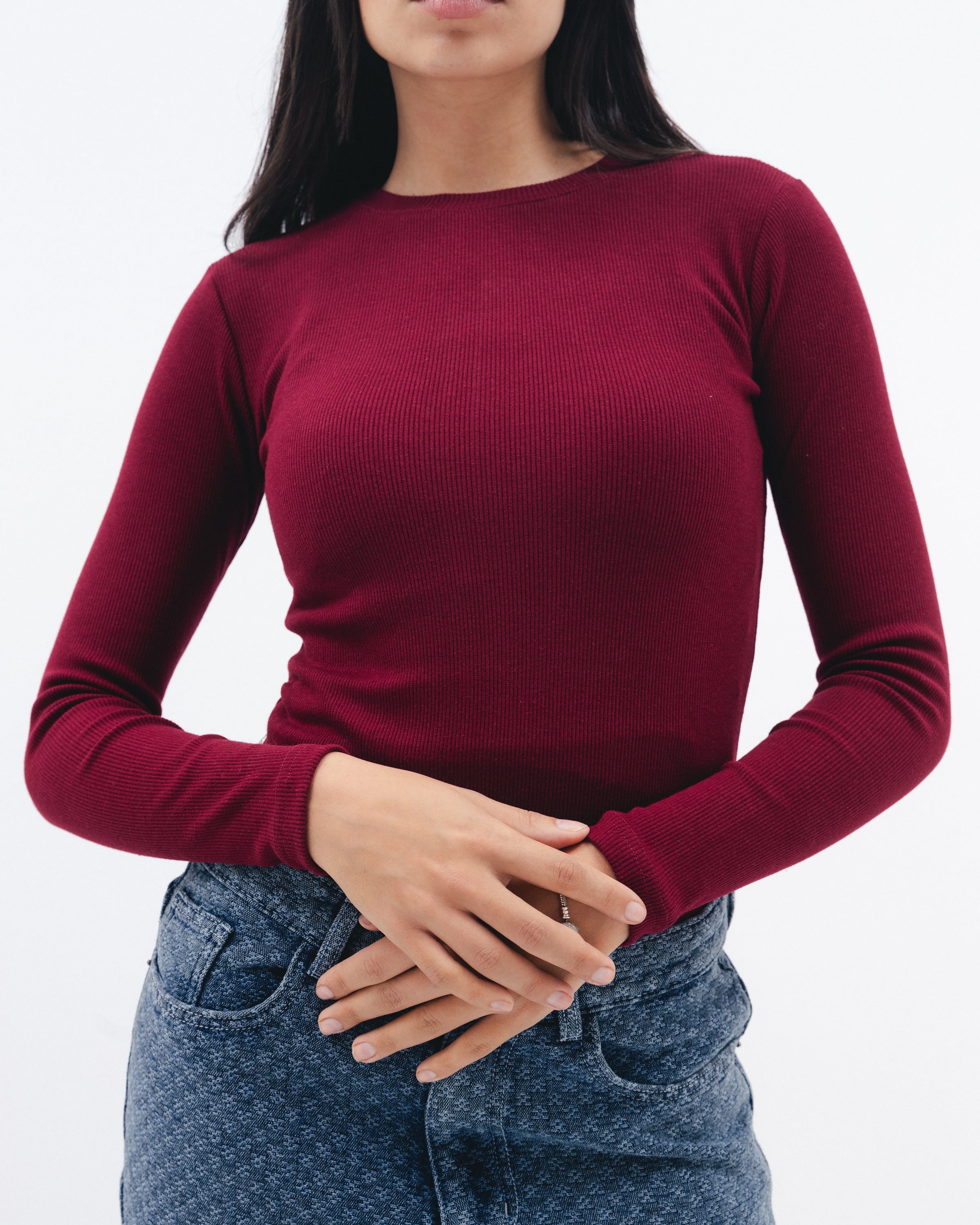 Ruby Ribbed Long Sleeve Chocka