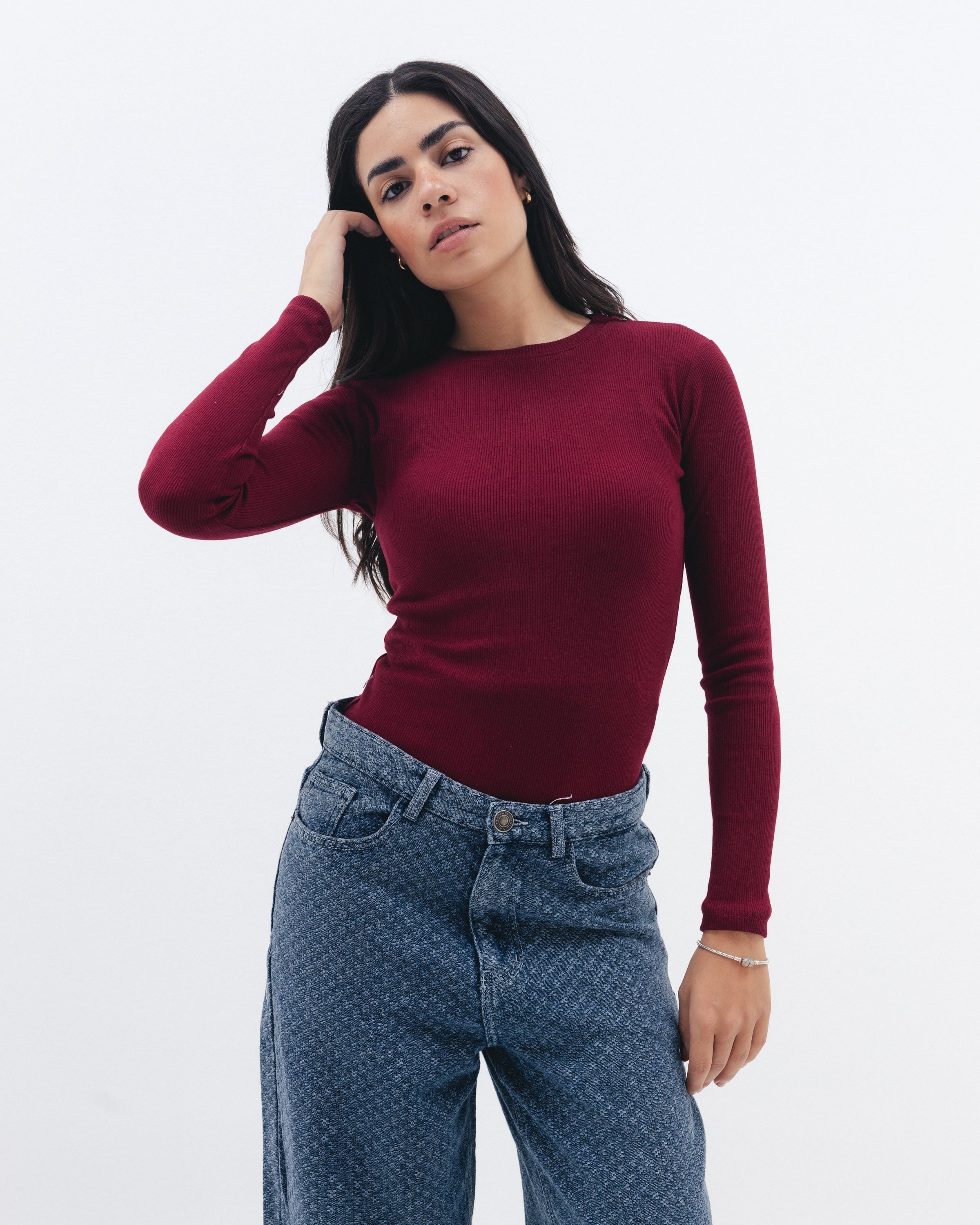 Ruby Ribbed Long Sleeve Chocka