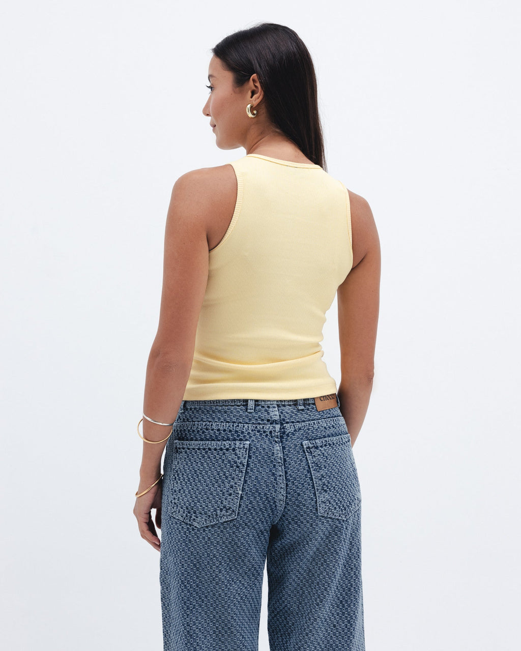 Butter Yellow Ribbed Crewneck Top Chocka