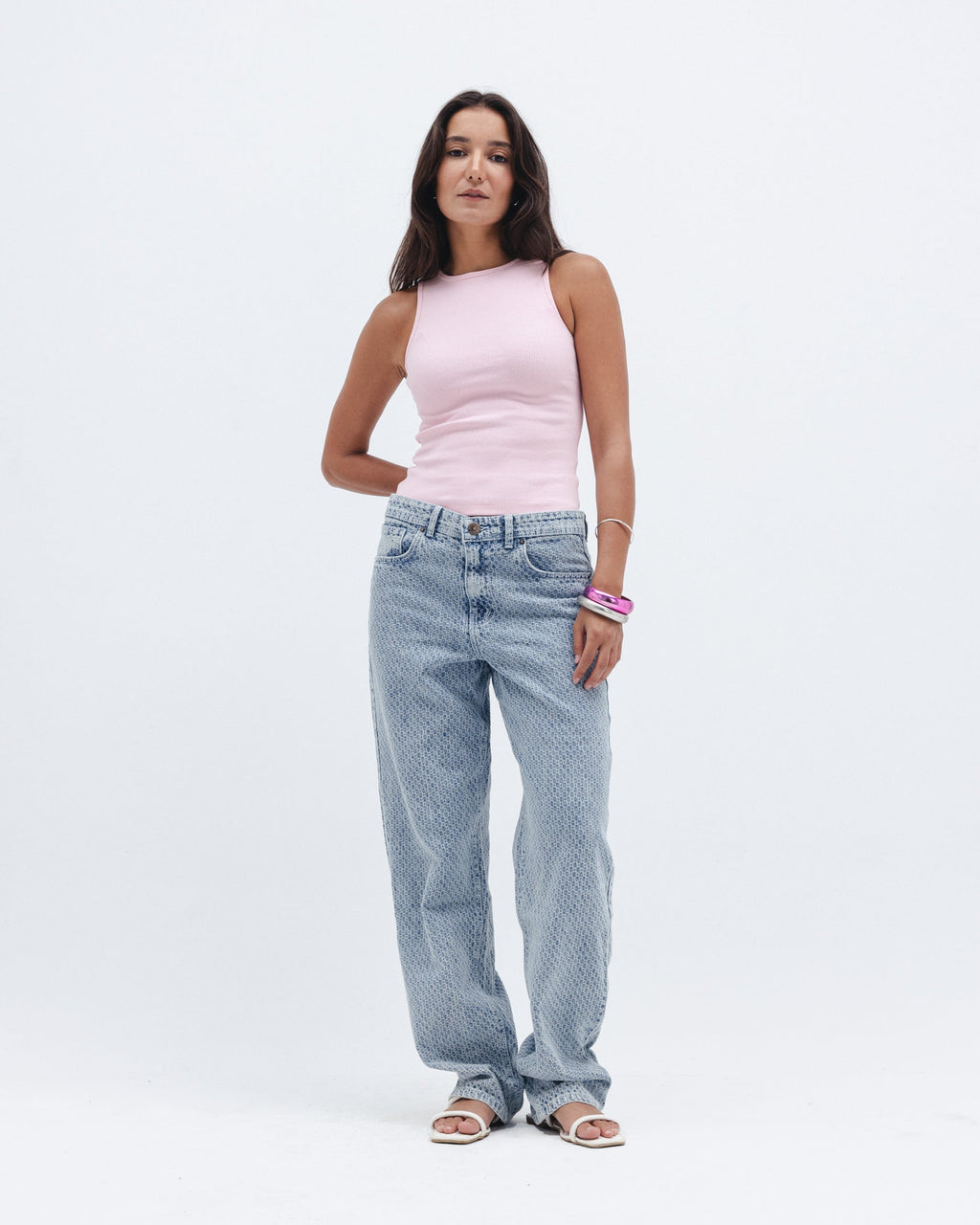 Baby Pink Ribbed Crewneck Top Chocka