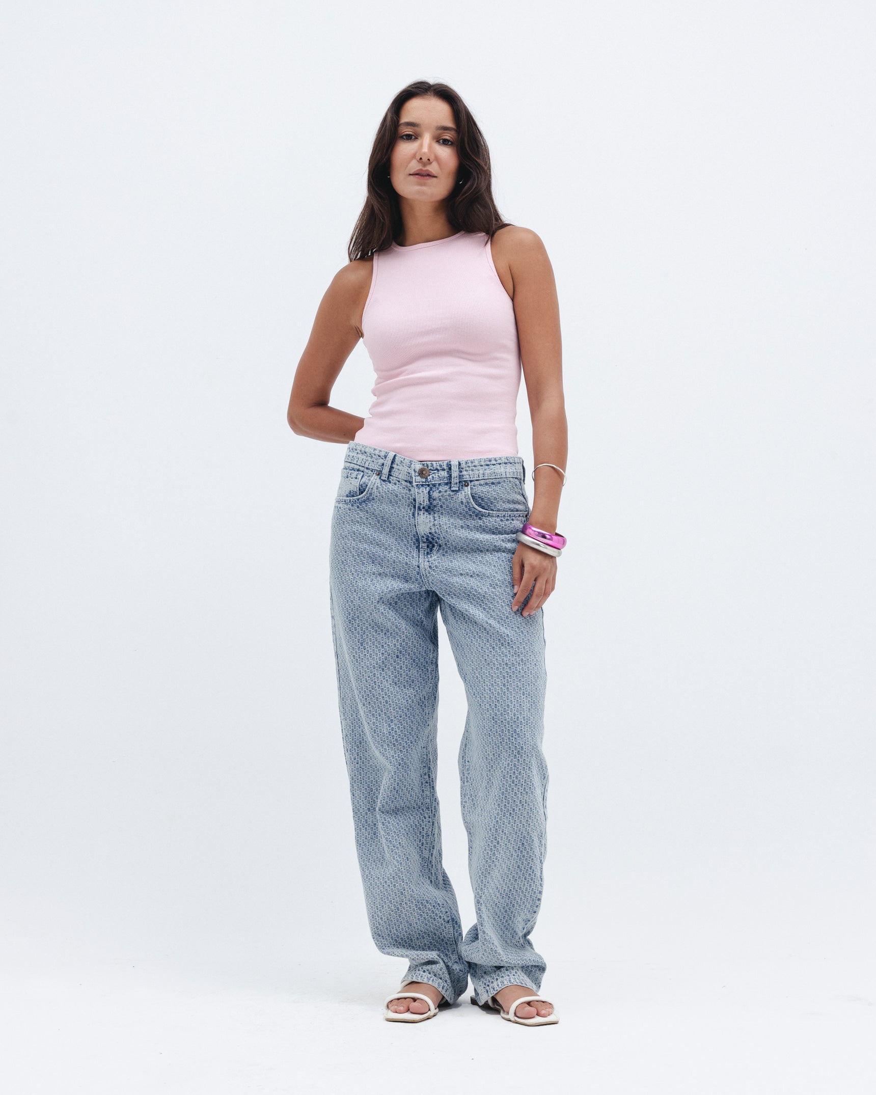 Baby Pink Ribbed Crewneck Top Chocka