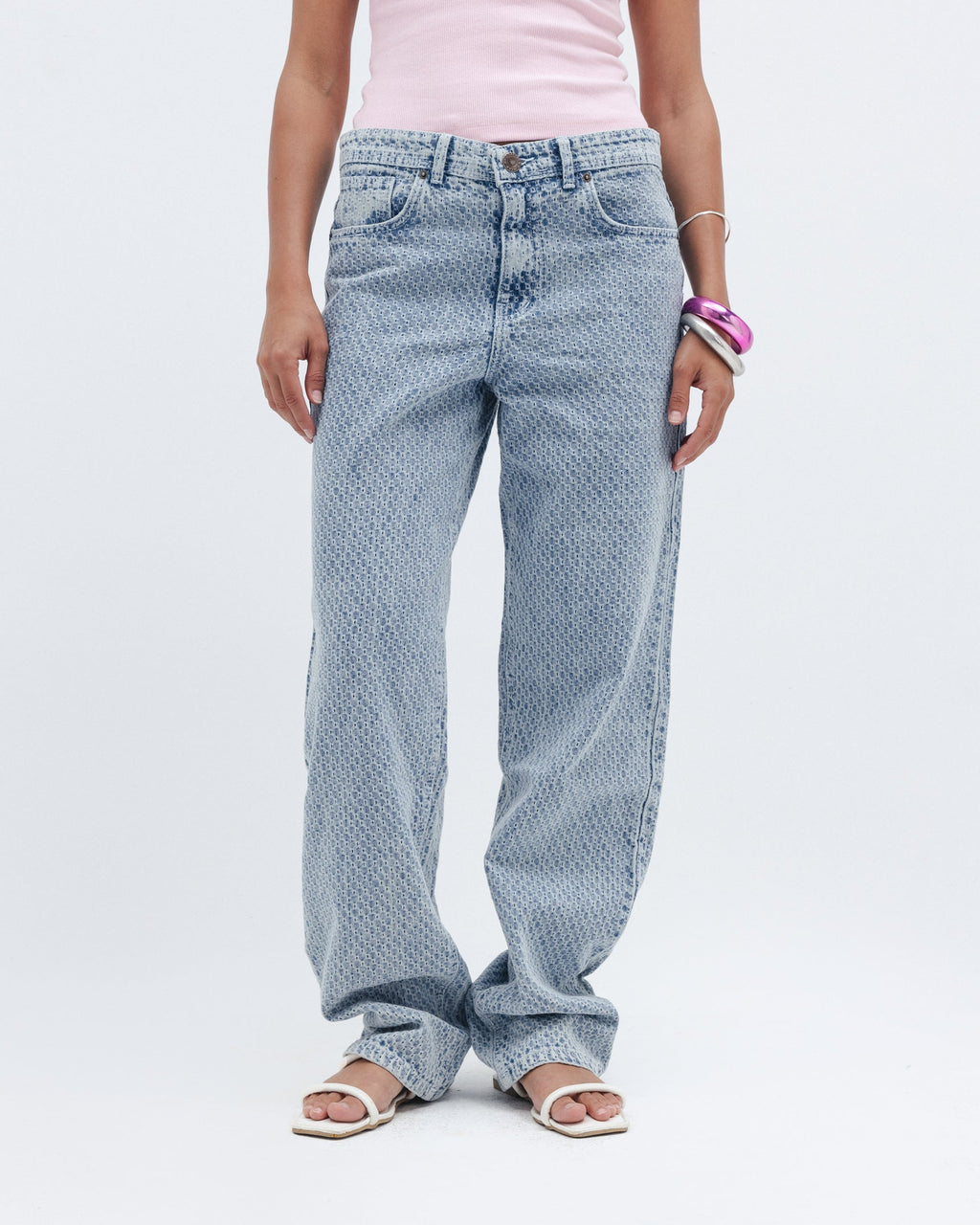 Chocka Ice Light Blue Jeans | Jacquard Denim