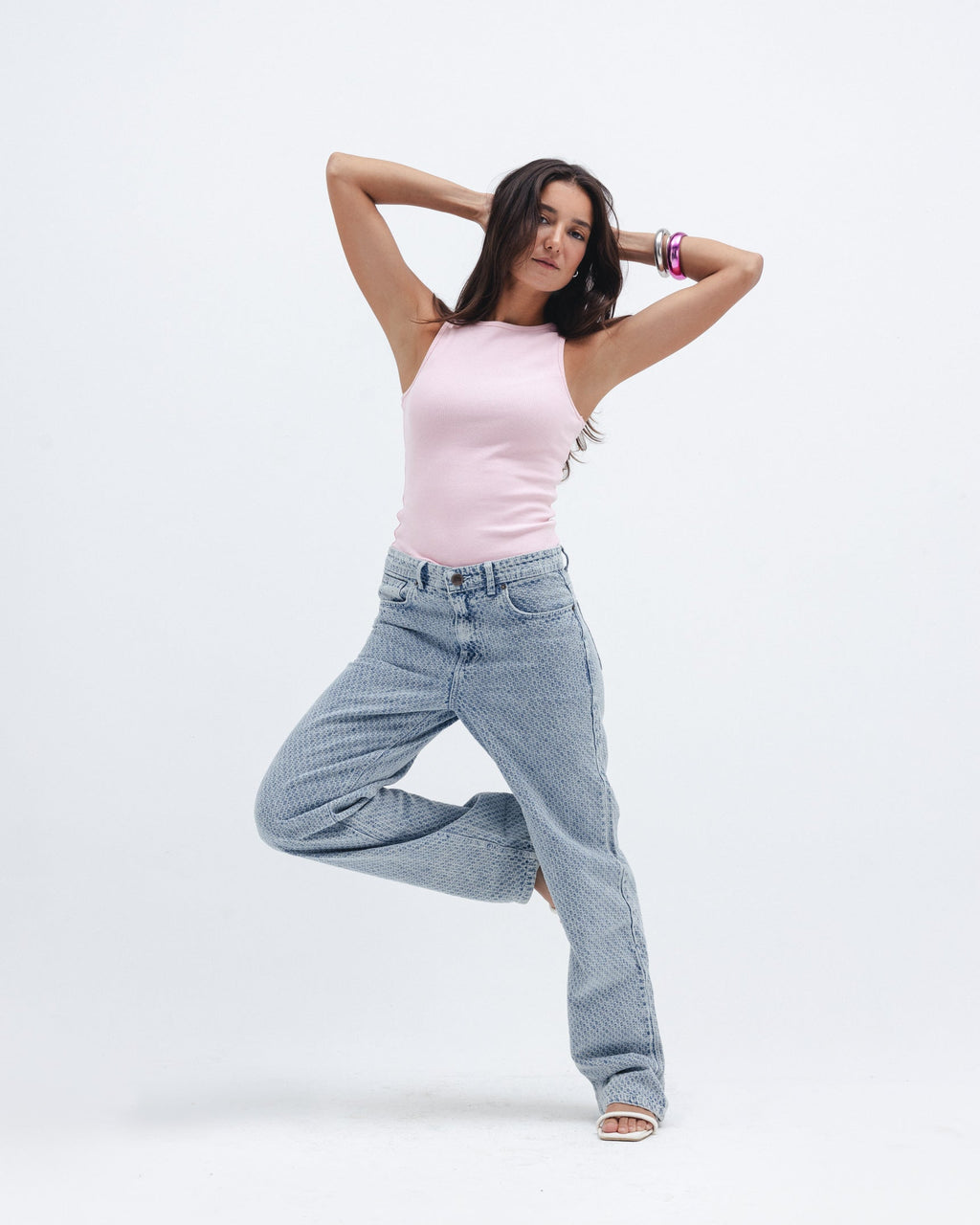 Baby Pink Ribbed Crewneck Top Chocka