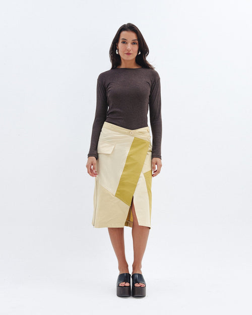 Brown Ribbed Long Sleeve Chocka