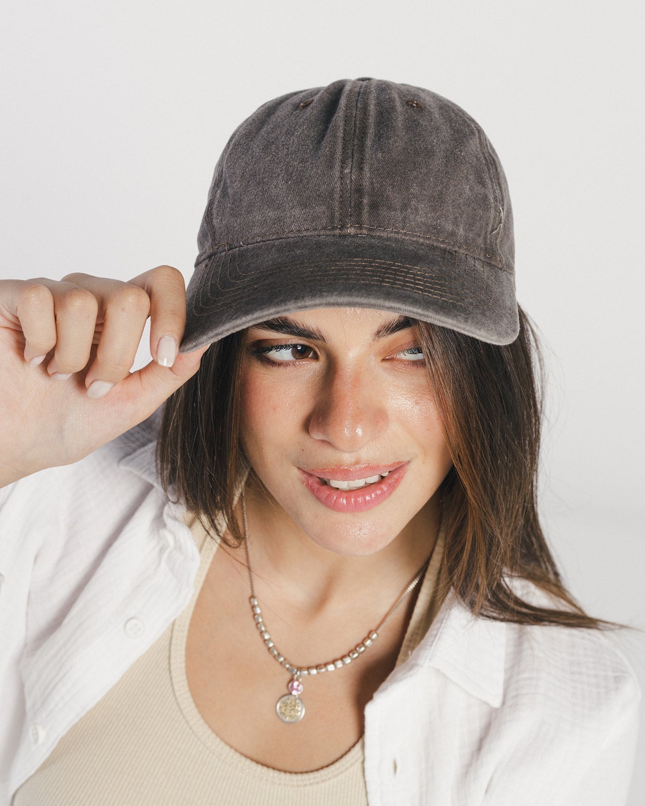 Brown Washed Cap Hisham China Profile