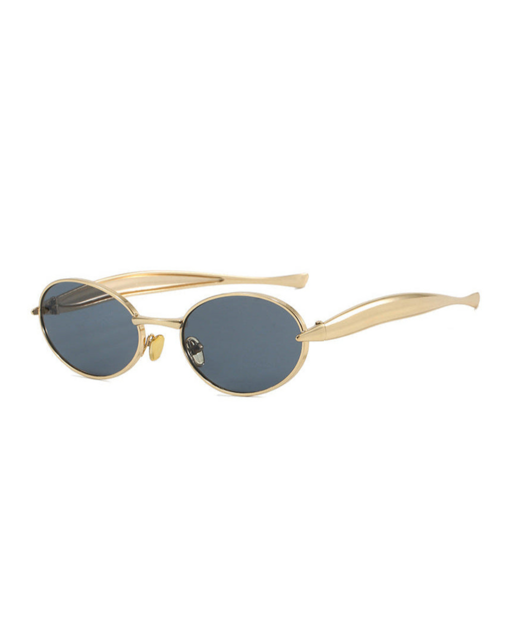 Noir Eclipse Sunglasses | Gold Oval Shades